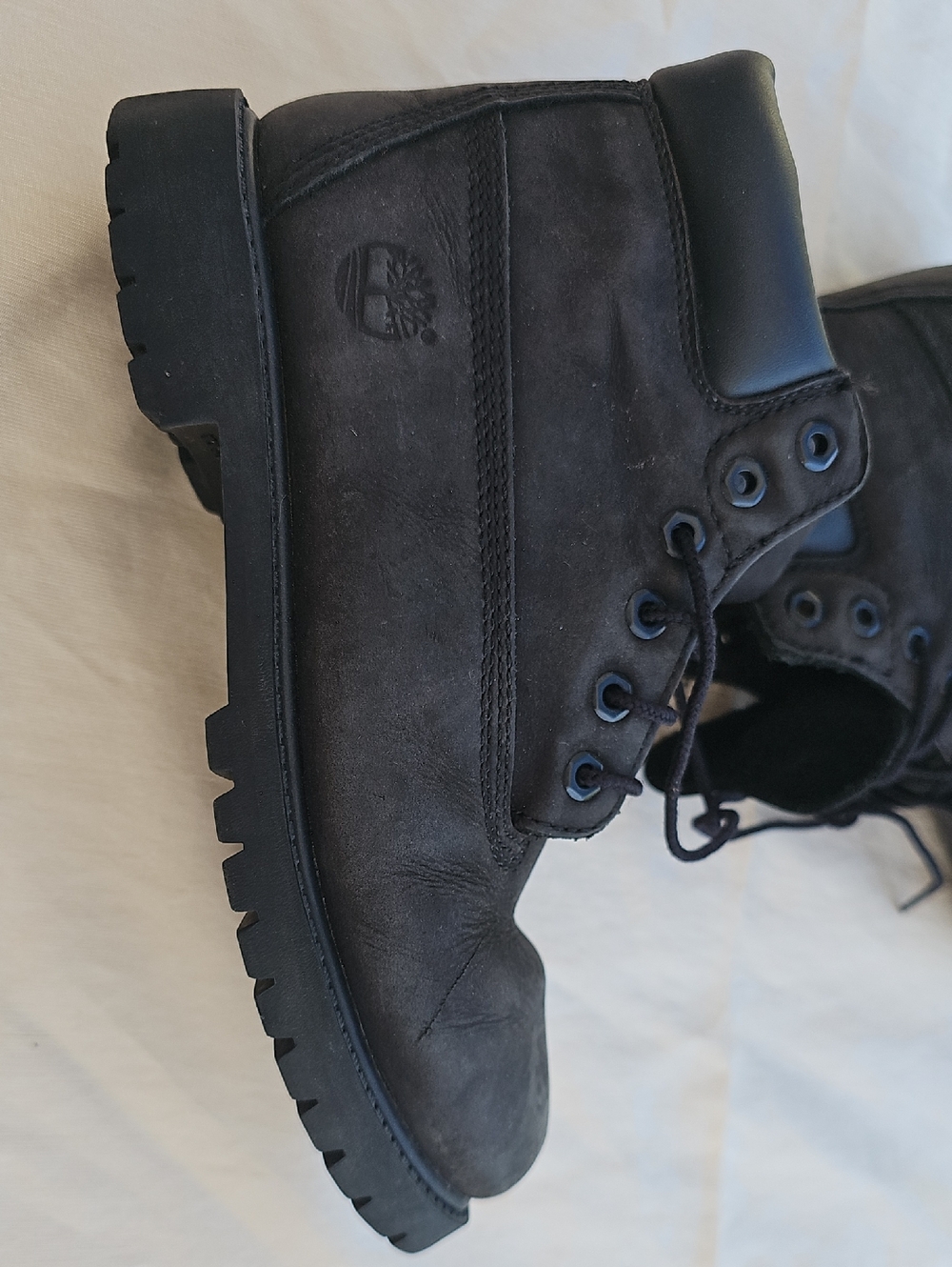Timberland Kids Black Leather Lace-Up Boots